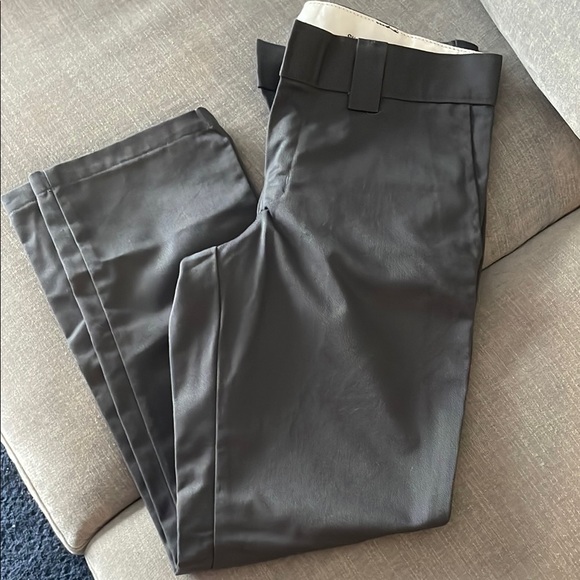 Dickies Gray Chinos Flat Front Professional Wear - Picture 1 of 5